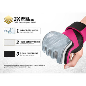 Guantes de Boxeo Personalizados con Gel, sin Dedos, Cierre de Gancho y Bucle, Transpirables, Ecológicos y Protectores para Boxeo, Kickboxing y Artes Marciales - Product Image 3