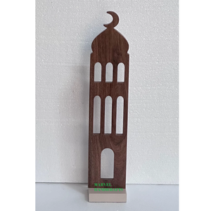 Torre Minarete de Madera, Decoración de Mesa, Adorno Islámico, Ramadán Kareem, Pieza Decorativa Festiva para Interiores, Figura Decorativa de Mesa, Cultural - Product Image 3