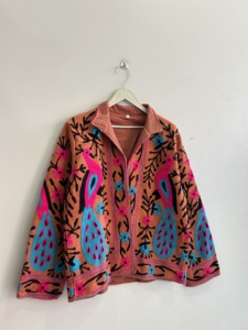 Bohemian Indian Embroidered <b>Jackets</b> For <b>Women</b> Breathable Cotton <b>Jacket</b> - Product Image 3