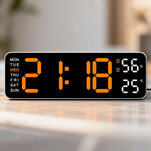 Large LED Display <b>Digital</b> Wall <b>Clock</b> Dual Alarm Auto Dimming Feature Classroom Office Decor Big Numbers Classroom Office Decor - Product Image 6