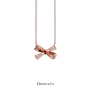 White Platinum Yellow Rose Gold Bow Diamond <b>Necklace</b> for Women Custom Brilliant Cut Pendant Jewelry Glosbe & Co - Product Image 1