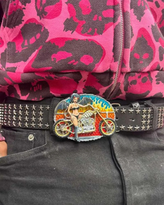 Sudadera con capucha personalizada con estampado de calavera Y2K para hombre, estilo urbano, con cremallera, estampado de leopardo rosa, estilo hip hop, talla grande, venta al por mayor - Product Image 4