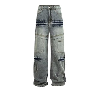 Vaqueros anchos personalizados con pedrería para mujer, de cintura alta, negros, estilo baggy, de mezclilla, moda urbana, OEM ODM, venta al por mayor - Product Image 3