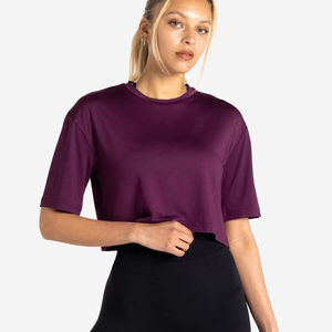 Trendy Women's Casual Short <b>Crop</b> <b>Top</b> Lightweight Breathable Summer Loose Fit Daily Wear Fashion Polyester/Cotton - Product Image 2