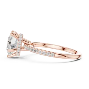 Anillo de Diamante Cultivado en Laboratorio con Corte Corazón, Oro Sólido, Halo Oculto, Solitario, Regalo de Compromiso de Lujo, Elección Distintiva - Product Image 4