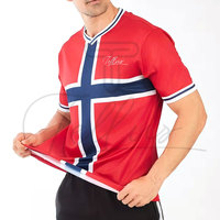 Camiseta de Fútbol de Alta Calidad, Impresa, Transpirable, Ligera, 100% Poliéster Sublimado, Ropa Deportiva al por Mayor, Logotipo Personalizado, Manga Corta