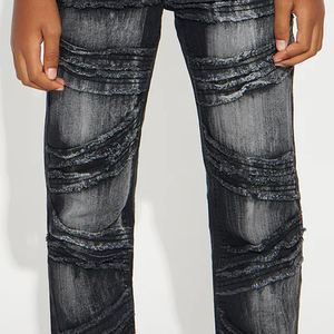 กางเกงยีนส์ลำลองทรงสมาร์ทฟิตสำหรับเด็กผู้ชาย ดีไซน์ทันสมัยสไตล์สตรีทแวร์ / บริการออกแบบแบบ OEM พร้อมออกแบบโลโก้ตามสั่ง เสื้อผ้าลำลอง - Product Image 4