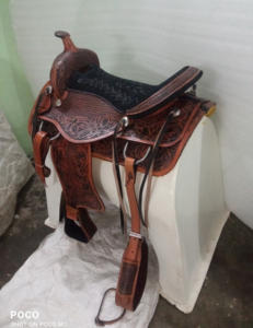 Selle de cheval faite à la main en cuir confortable et durable course Western plaisir équitation selle de cheval anglaise selle de cheval robuste - Product Image 3