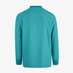 เสื้อแจ็คเก็ตสครับแบบซิปสีน้ำเงินกรมท่าสำหรับทุกเพศ ผลิตจากผ้าสแปนเด็กซ์/โพลีเอสเตอร์ ทอแบบพิเศษ ใช้ในโรงพยาบาล ตรวจจับเข็มได้ ไร้รอยต่อ - Product Image 6
