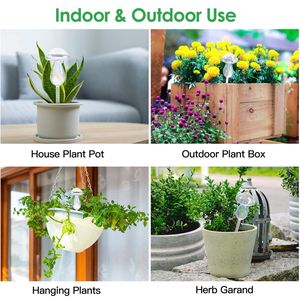 Set di 4 Vasi Autoirriganti in Vetro Iridescente Sfumato, Stile Fungo, per Piante e Fiori - Product Image 6