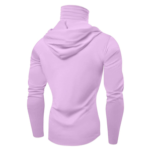 Premium Quality <b>Men</b> Long Sleeve Hooded Fishing Shirt UPF 50 Anti UV Sun Protection <b>Face</b> Cover <b>Mask</b> Pullover Light Purple - Product Image 3