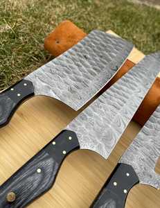 Premium LEGACY BLADES 5-Piece Ambidextrous Sustainable Handmade 67-Layer Damascus Kitchen <b>Knife</b> <b>Set</b> Meat Fruit Vegetables - Product Image 2