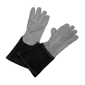 Gants de soudage TIG en cuir de chèvre et croûte de cuir de vache renforcés de qualité supérieure, ignifuges, pour la sécurité industrielle et la lutte contre les incendies - Product Image 6