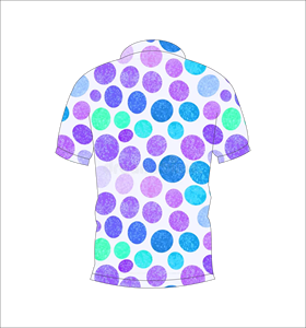 เสื้อโปโลผู้ชายแบบสั่งทำพิเศษ สีม่วงลายจุด สำหรับกอล์ฟ ระบายเหงื่อได้ดี แขนสั้น ประสิทธิภาพสูง ผู้ผลิต OEM - Product Image 2