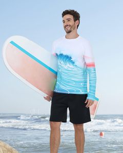 Long <b>Sleeve</b> Men's Shirt UPF 50+ Swim Beach UV Sun Protection Fishing <b>Base</b> <b>Layer</b> (Big & Tall) Stretch Fit Activewear - Product Image 2