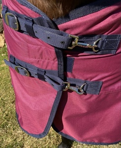 Couverture de cheval en flanelle de coton personnalisée et tendance, imperméable, avec boucle de sangle, usage polyvalent pour le dressage, ajustement premium pour toutes les saisons - Product Image 2