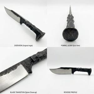 Couteau utilitaire à lame fixe en acier à haute teneur en carbone forgé à la main avec manche sculpté – Options DIY et OEM - Product Image 6