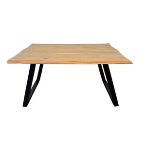 Mesa de Centro Moderna de Madera, Mesa de Té Rectangular con Patas de Metal, Muebles de Madera para Sala de Estar - Product Image 1