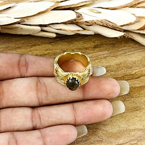 Anillo de Labradorita con Diseño Único, Anillos Tribales de Latón para Mujer, Chapado en Oro de 18k, Diseño Gótico de Ojo Turco, Joyería al por Mayor/OEM/ODM - Product Image 3