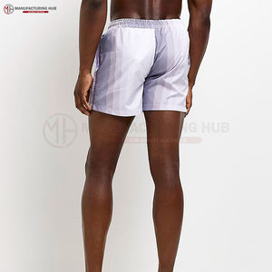 Shorts de bain décontractés pour hommes, bicolores, à séchage rapide, avec bande latérale et cordon de serrage à la taille - Product Image 2