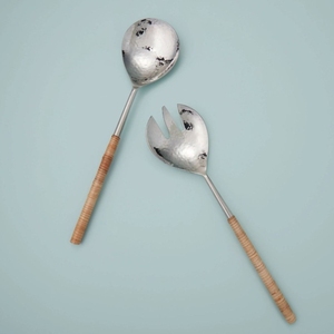 Juego de Servidores de Ensalada de Diseño Moderno, Acero Inoxidable con Recubrimiento Dorado, Mango Largo, Cucharas y Tenedores Metálicos para Servir, Venta al Por Mayor - Product Image 2