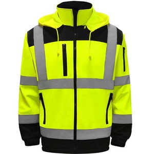 Safety Hi-Vis Breathable Reflective LED Flash Customized Logo ANSI Class 1 <b>Waterproof</b> Workwear Polyester Construction <b>Work</b> - Product Image 2