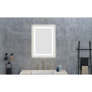 Specchio LED da Bagno 20 X 28 Pollici con Illuminazione Frontale e Posteriore, Montaggio a Parete, Cornice in Alluminio, Antiappannamento, Memoria, 3 Anni di Garanzia - Product Image 2