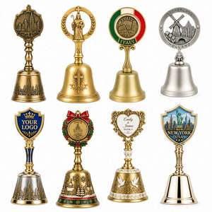 Campana de Mano de Aleación de Zinc Grabada Personalizada con Logotipo de Empresa, Regalo Corporativo, Souvenir Promocional de Marca, Premio para Empleados, Venta al Por Mayor OEM - Product Image 1