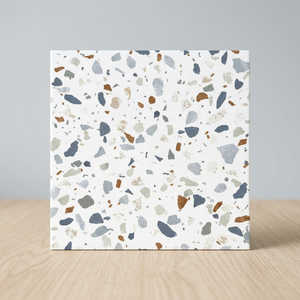 Terazzo Carrelage de sol en terrazzo noir blanc 300x300mm Design époxy mat bon marché - Product Image 5