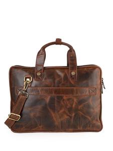 Sac messager pour ordinateur portable en cuir véritable marron moderne et durable pour homme, sacoche de bureau, sac à bandoulière, sac fourre-tout, travail, voyage - Product Image 3