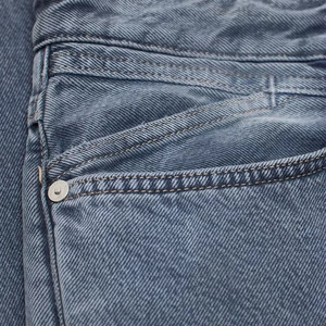 Custom Mens Straight Leg <b>Jeans</b> Washed Denim Pants Mid Rise Regular Fit Clean Vintage Fade for Casual <b>Work</b> Daily Wear - Product Image 6