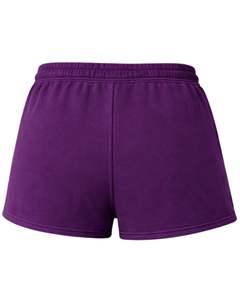 Shorts en molleton de coton violet pour femme, personnalisés par le fabricant, avec imprimé papillon blanc, décontractés, pour l'été, la détente, la gym, le streetwear, la mode - Product Image 2