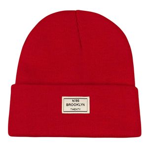 Bonnet côtelé unisexe personnalisé avec logo sublimé, en tricot extensible jacquard acrylique/coton, motif pois, chaud et confortable - Product Image 1