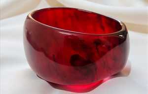 MN Exports Resin Bangle <b>Bracelet</b> Set Amber <b>Red</b> Marbled Pattern Unisex Gift Islamic Fashion Jewelry - Product Image 4