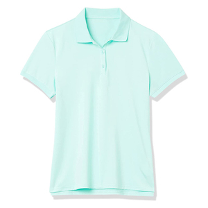 Polo de manga corta para mujer, color liso, con cuello, corte regular, informal, verde menta - Product Image 1