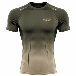 Camiseta de Compresión para Hombre, Ligera, Antibacteriana, con Costuras Planas, Diseño Personalizado con Logotipo - Product Image 1