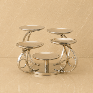 Premium Stainless Steel Two Tier Rectangular Serving <b>Stand</b> with Gold Finish Frame Durable Display Organizer for Desserts - Product Image 5