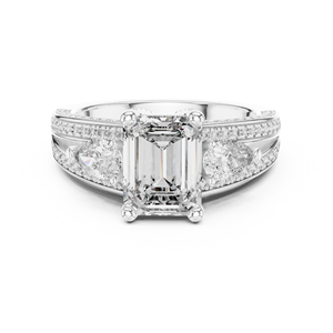 Luxury 925 Sterling Silver Emerald Cut Moissanite <b>Diamond</b> <b>Ring</b> Factory Wholesale Custom Jewelry Manufacturer - Product Image 1