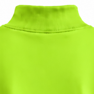 Lime Green <b>Women</b> Mock Neck Sweatshirt <b>Long</b> Sleeve Oversized Pullover Fleece High Collar Casual Winter Streetwear Fashion <b>Jumper</b> - Product Image 4