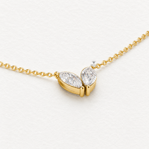 Marquise Cut Lab Grown Diamond Butterfly Necklace D Color VVS Clarity 14K 18K <b>Solid</b> <b>Gold</b> 16 Inch Custom <b>Pendant</b> Jewelry Supplier - Product Image 2