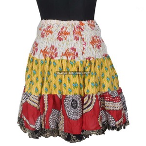Best Quality Model Patch <b>Skirt</b> Women Knee Length Summer <b>Skirt</b> Indian Boho Multi Colorful Mini <b>Skirt</b> Cotton Patch Bobbin Boho - Product Image 2