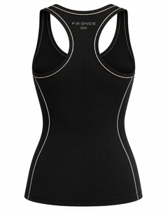 Premium Men's Black Ribbed Knitted Tank <b>Top</b> Heat-Transfer Printed Logo Breathable Plus Size Casual Crew Neck - Product Image 6