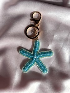 DIY Starfish Bead Embroidery Kit: Ocean <b>Keychain</b> Craft (PDF Instructions) - Product Image 5