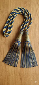 Classic Navy Blue <b>Curtain</b> Tiebacks with Gold Tassels Traditional Elegant Design for Window Drapes Accessories - Product Image 2