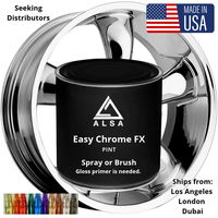 Peinture chromée authentique Alsa Easy Chrome FX - Peinture chromée à appliquer au pistolet ou au pinceau pour voiture ou jantes, fabriquée aux États-Unis