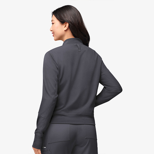 Nuevo Diseño de Blusa Larga de Hospital para Mujer, a la Moda, Personalizada, Lisa, Ajustada, con Cremallera Completa, 72% Poliéster/21% Rayón/7% Elastano, Tejido Twill - Product Image 4