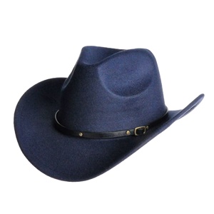 Sombrero Vaquero Clásico del Oeste para Hombre, de Fieltro de Poliéster, de Ala Ancha, Sombreros de Vaquera para Mujer, Sombrero con Hebilla de Cinturón para Adultos y Niños - Product Image 3