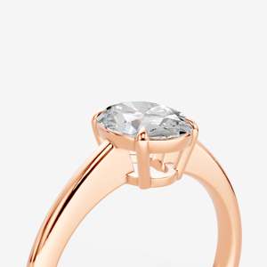Natural Classic Oval Solitaire <b>Ring</b> in 18K Rose Gold Half Bezel Anniversary Gift Fine Jewelry <b>Engagement</b> Wholesale Fashionable - Product Image 4