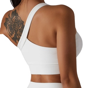 Soutien-gorge de sport rembourré amovible réversible pour femmes Soutiens-gorge de fitness push-up sans couture respirants pour la course à pied Style simple - Product Image 3