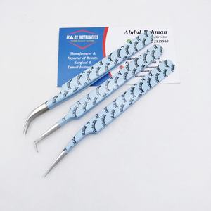 Pinzas para cejas de acero inoxidable sostenibles, colección de diseño recubierto de papel para extensión de pestañas, punta de fibra, punta de fibra T - Product Image 2